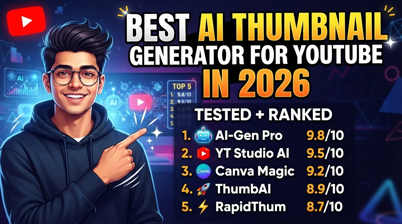 Best AI Thumbnail Generator for YouTube in 2026 (Tested + Ranked)