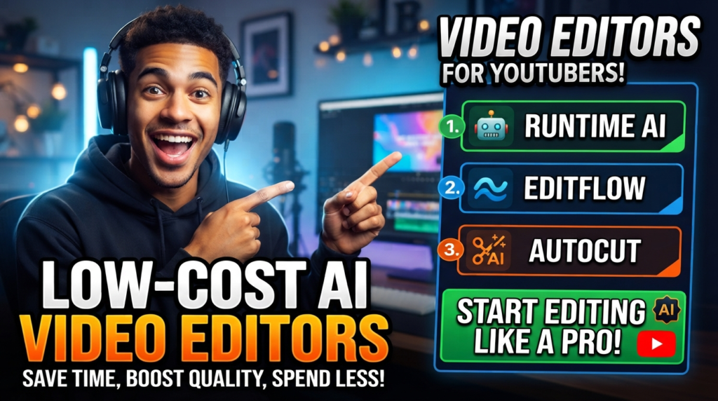 Low-Cost AI Video Editors for YouTubers