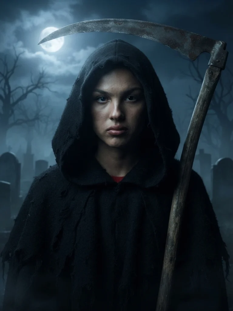 Grim Reaper portrait created via Gemini Halloween Photo Prompts for men