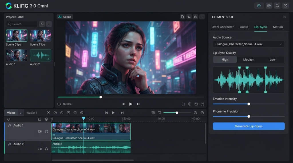 Kling AI homepage showing the video generation interface