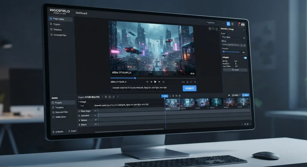 Higgsfield AI video generator interface