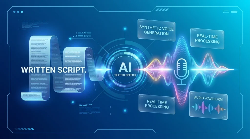 How an AI voiceover generator converts text into speech