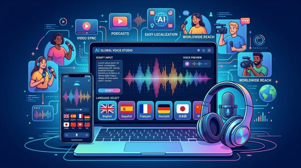 Multilingual AI voice generator for content creators